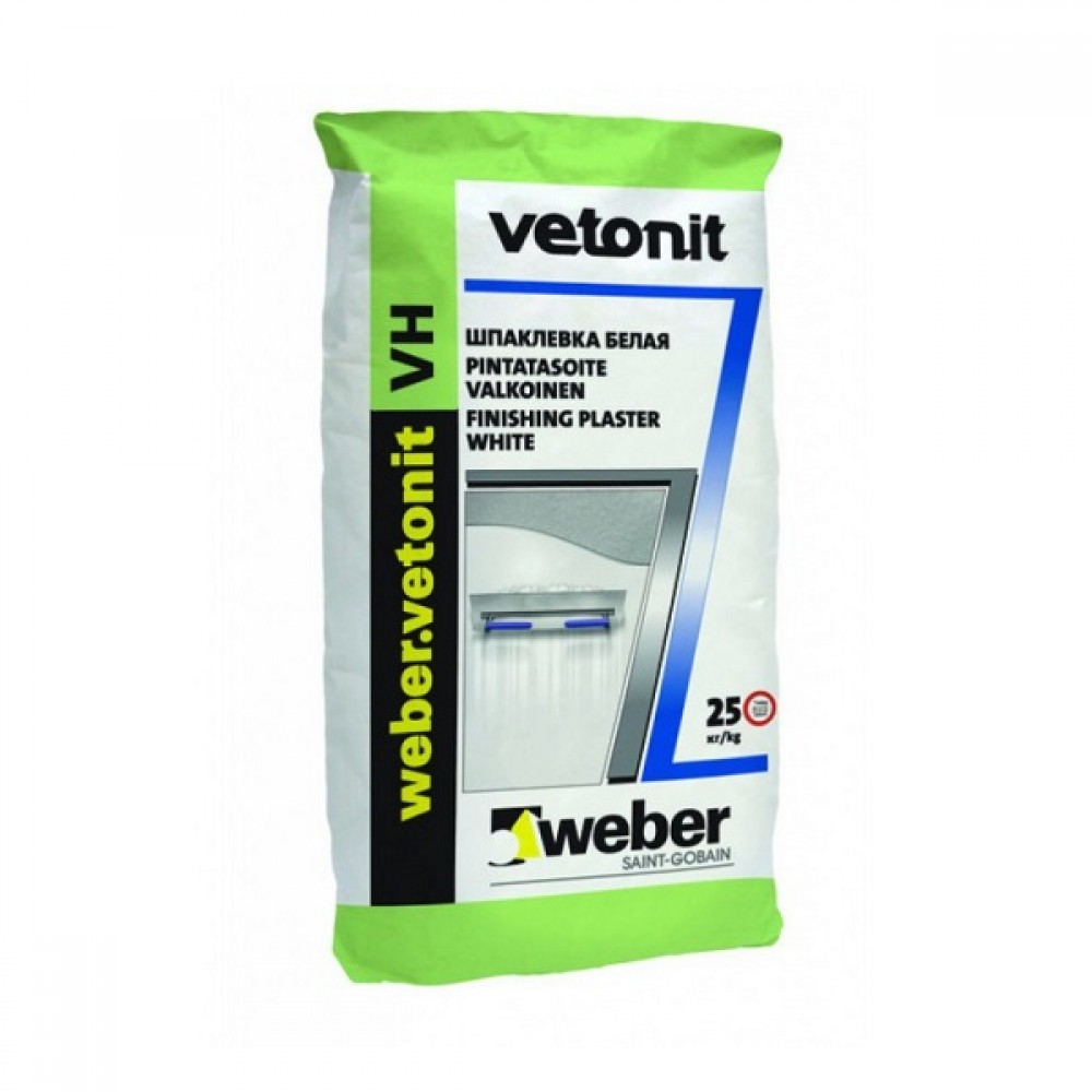 Шпаклевка финишная цементная  влагостойкая белая Weber Vetonit VH  20 кг