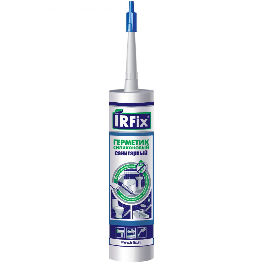 Герметик силиконовый санитарный прозрачный IRFIX 310мл