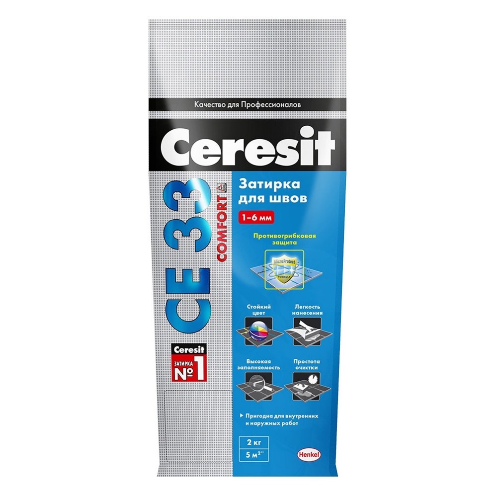	 Затирка Ceresit CE 33 Comfort №01 белый 2 кг