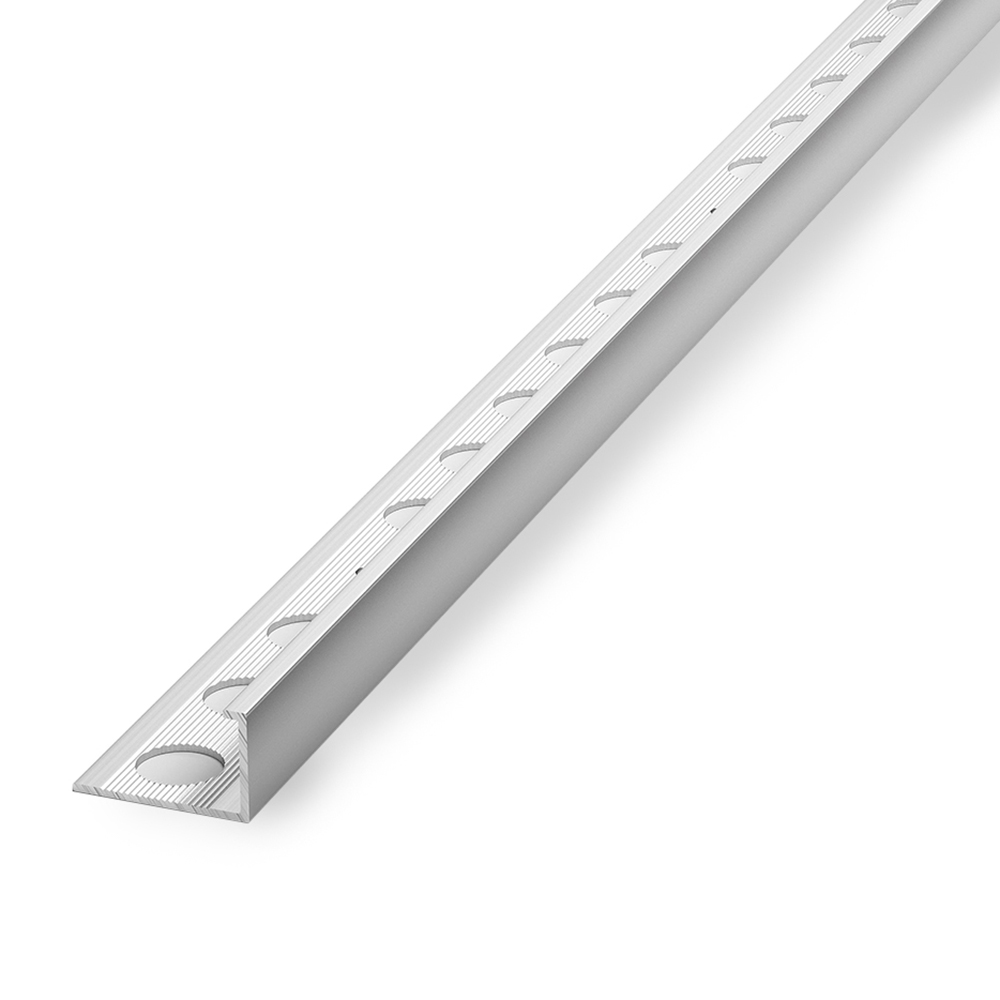 Кромка алюминиевая угол наружный 12 мм L-тип анодированное серебро 2,7 м